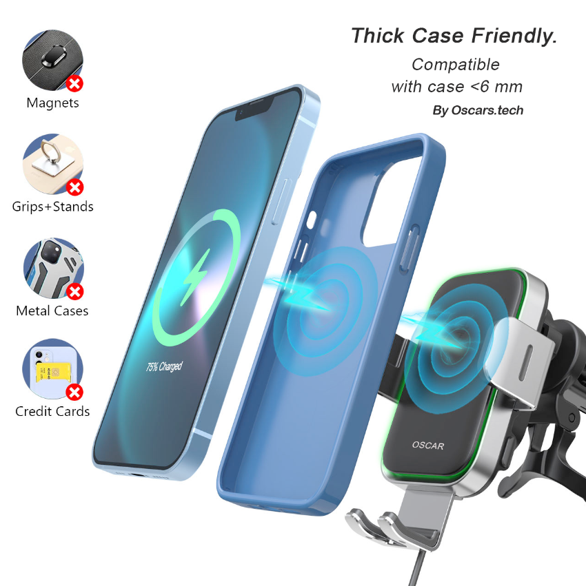 [Gift Under $100] 15W Wireless Fast Car Phone Charger Auto Clamping [Online Exclusive]