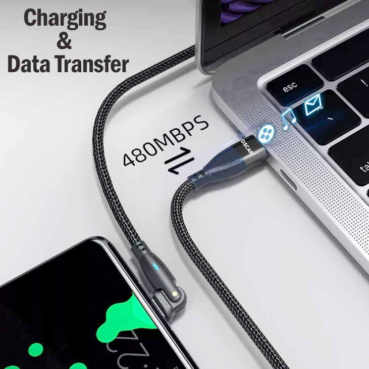 [3 Pack] PD 60W USB-C to USB-C Charging Cable 1M For iPhone 15 / Pro / Pro Max / Plus 180° Rotation Cord For Fast Charging Charger[Online Exclusive]