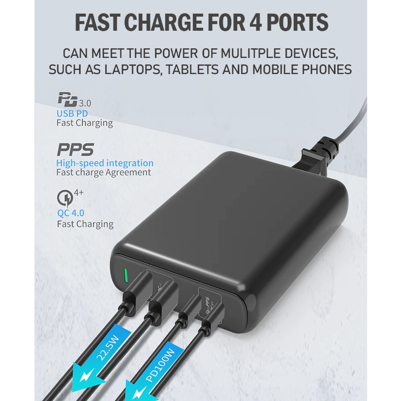 [Gift Under $100] PD 150W USB C Desktop Super Fast Charging Station 4 Ports [Online Exclusive]