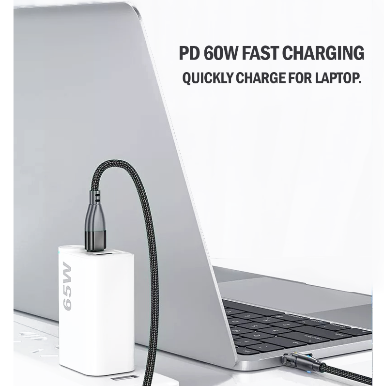 [3 Pack] PD 60W USB-C to USB-C Charging Cable 1M For iPhone 15 / Pro / Pro Max / Plus 180° Rotation Cord [Online Exclusive]