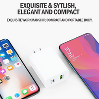 20W PD Dual Port Fast Charge Wall Charger Power Adapter For iPhone 15 Pro Max Samsung with 3in1 Magnetic Cable [onlie exclusive]