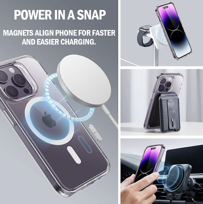 iPhone 15 Plus Magsafe Case Clear Transparent Slim Shockproof Magnetic Cover [Online Exclusive]