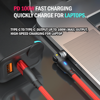 PD 100W USB Type-C Charging Cable Magnetic iPhone Micro USB Phone Charger Cord 1m RED [Online Exclusive]