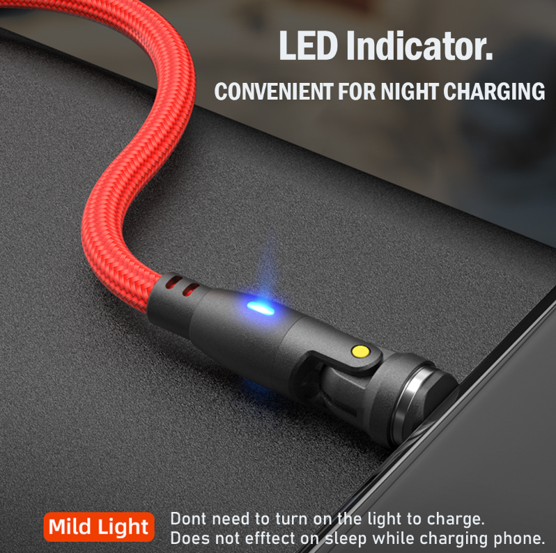 PD 100W USB Type-C Charging Cable Magnetic iPhone Micro USB Phone Charger Cord 1m RED [Online Exclusive]