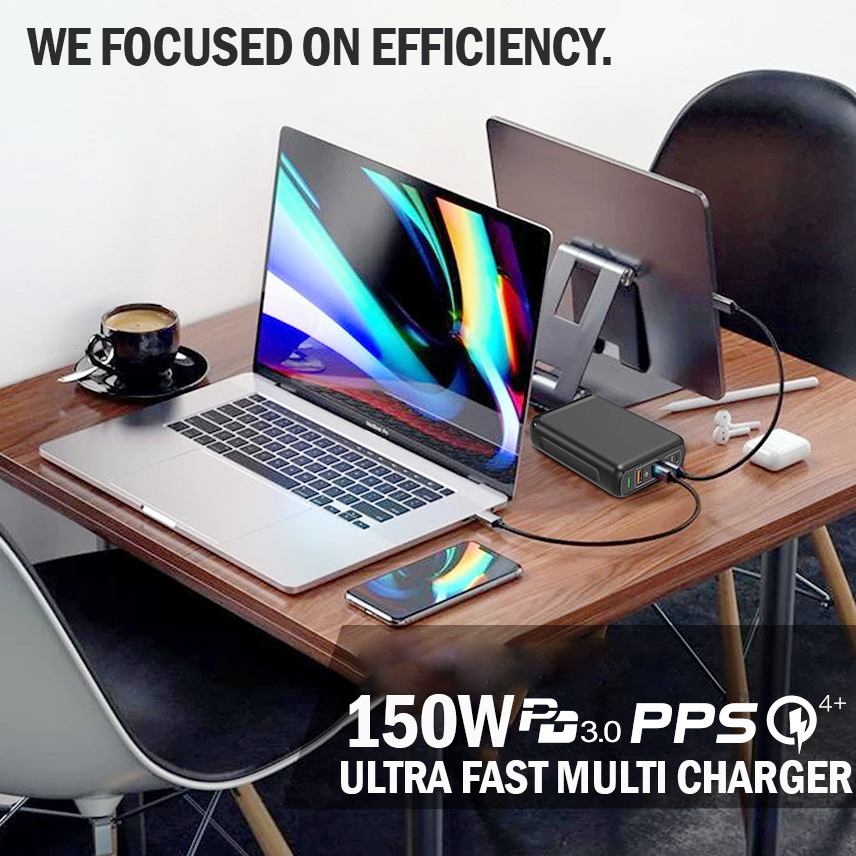 [Gift Under $100] PD 150W USB C Desktop Super Fast Charging Station 4 Ports [Online Exclusive]