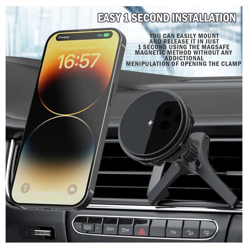 [Gift Under $100] 15W Magnetic Wireless Charger Car Phone Holder For MagSafe Semi-Conductor Refrigeration[Online Exclusive]