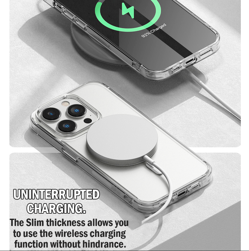 iPhone 14 Plus Magsafe Case Clear Transparent Slim Shockproof Magnetic Cover  [Online Exclusive]