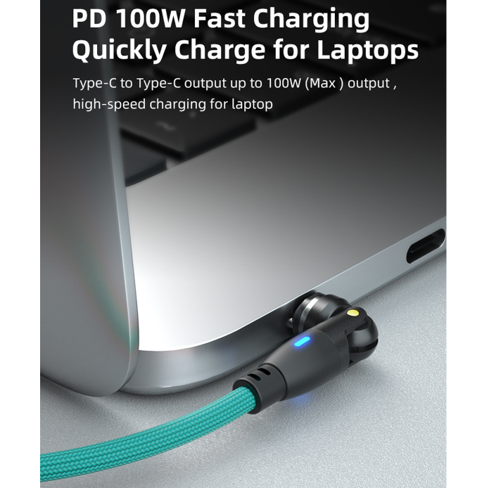 PD 100W USB Type-C Charging Cable Magnetic iPhone Micro USB Phone Charger Cord 1m Green [Online Exclusive]