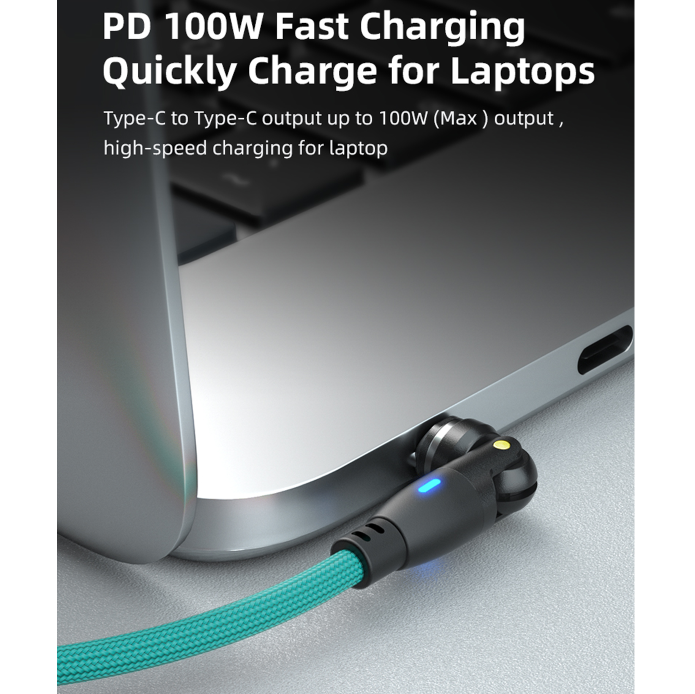 PD 100W USB Type-C Charging Premium Cable Magnetic iPhone Micro USB Phone Charger Cord 1m Green [Online Exclusive]