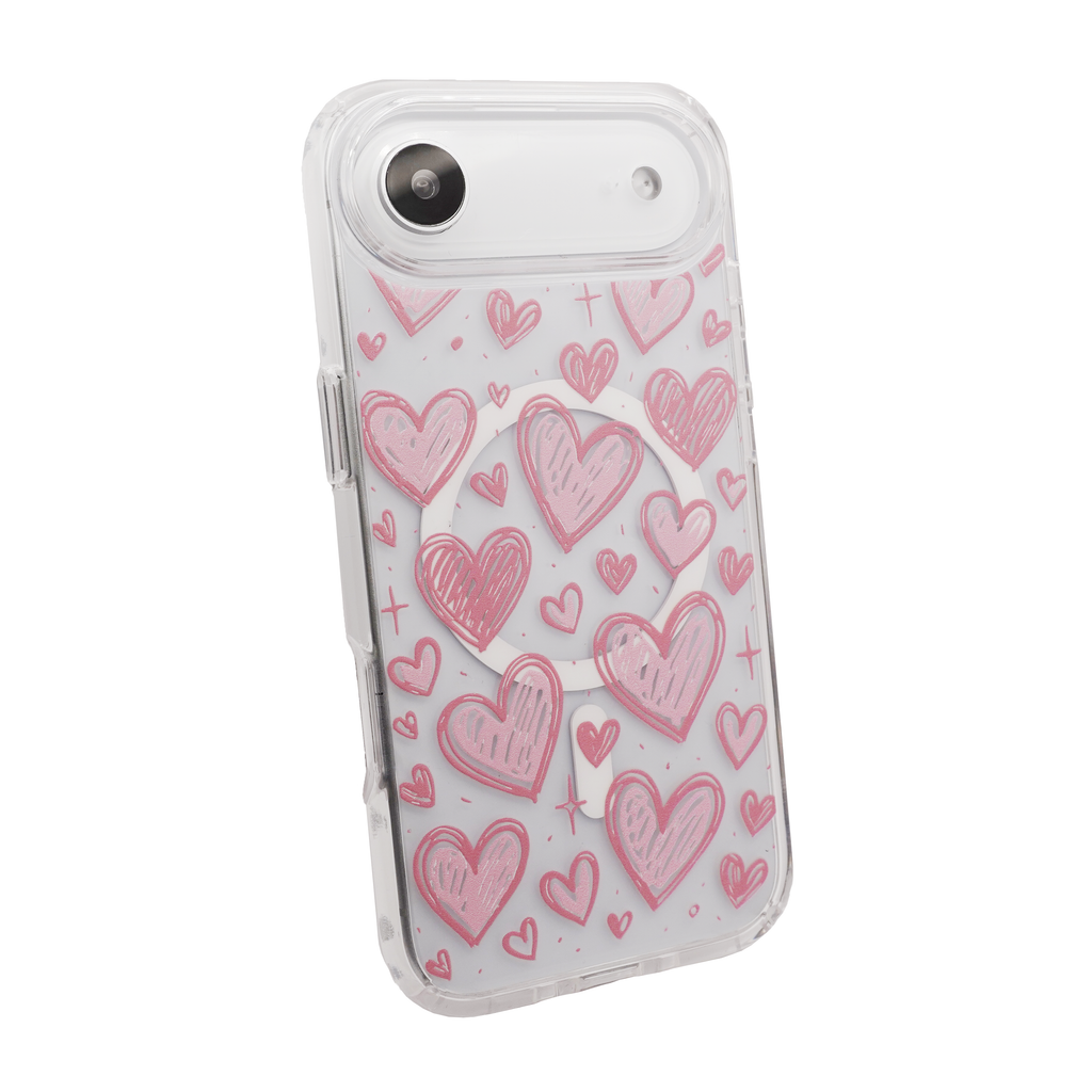 Heart magsafe Pink Case for iPhone 17 Series
