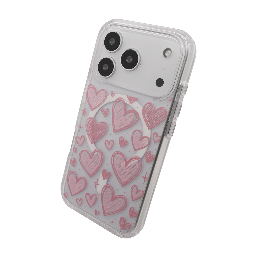 Heart magsafe Pink Case for iPhone 17 Series