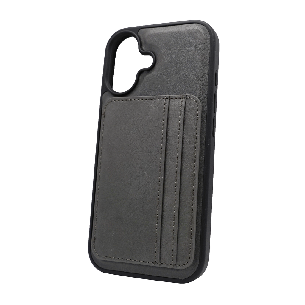 Vins Stand Wallet Gray Case for iPhone 17 Series
