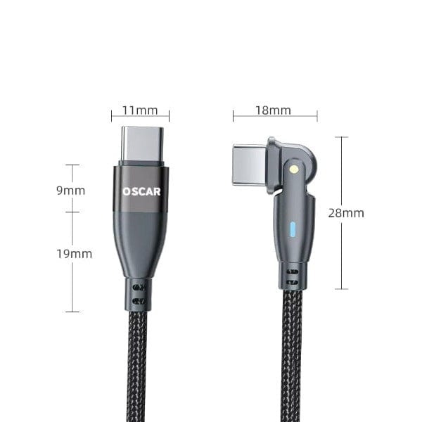 Oscar 180° Rotating 60W Fast Charge USB-C to USB-C Cable (1M / 2M) [Online Exclusive]