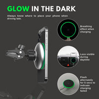 Oscar 2 in 1 MagSafe Compatible Magnetic Wireless Car Charger (Suction & Air vent mount)