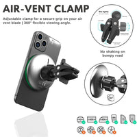 Oscar 2 in 1 MagSafe Compatible Magnetic Wireless Car Charger (Suction & Air vent mount)