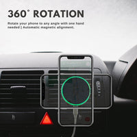 Oscar 2 in 1 MagSafe Compatible Magnetic Wireless Car Charger (Suction & Air vent mount)