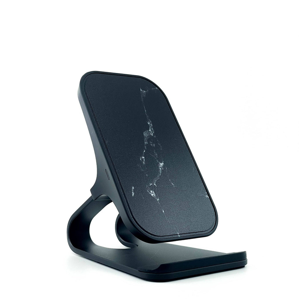 Oscar Black Marble Fast Wireless Charging Stand - Power Adapter Included