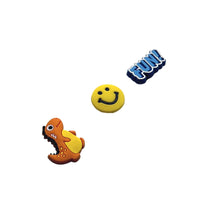 Brown dinosaur&Yellow smiley face&FUN!-Charms for shoe decoration and phone case :3 pieces pack #6