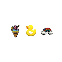 Corn ice cream&Duck&Rainbow-Charms for shoe decoration and phone case:3 pieces pack #7