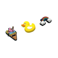 Corn ice cream&Duck&Rainbow-Charms for shoe decoration and phone case:3 pieces pack #7