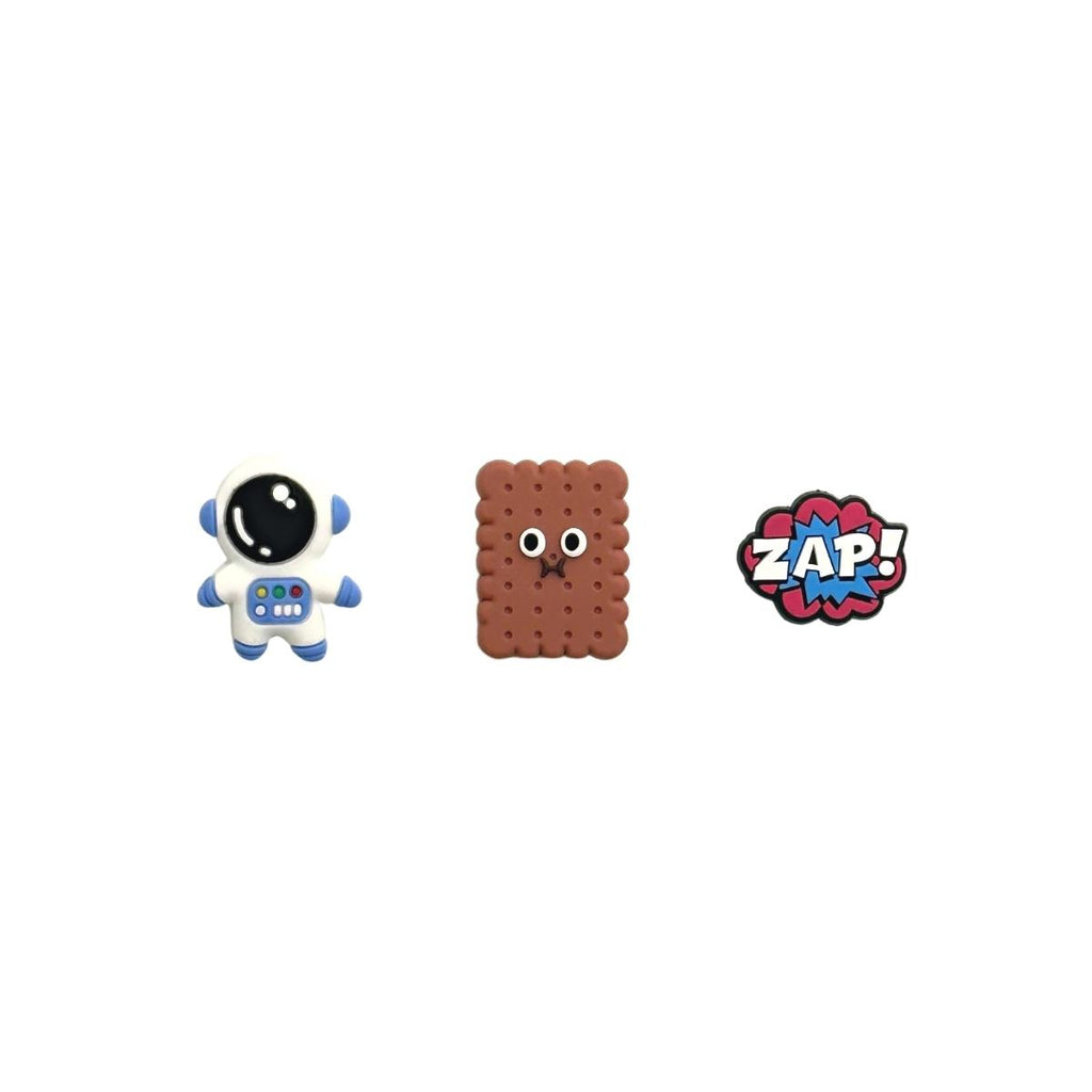 Astronaut&Brown biscuit&ZAP!-Charms for shoe decoration and phone case:3 pieces pack #11