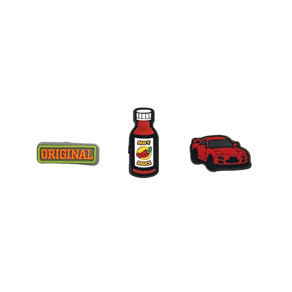 ORIGINAL&Hot sauce&Red car-Charms for shoe decoration and phone case - 3 pieces pack #12