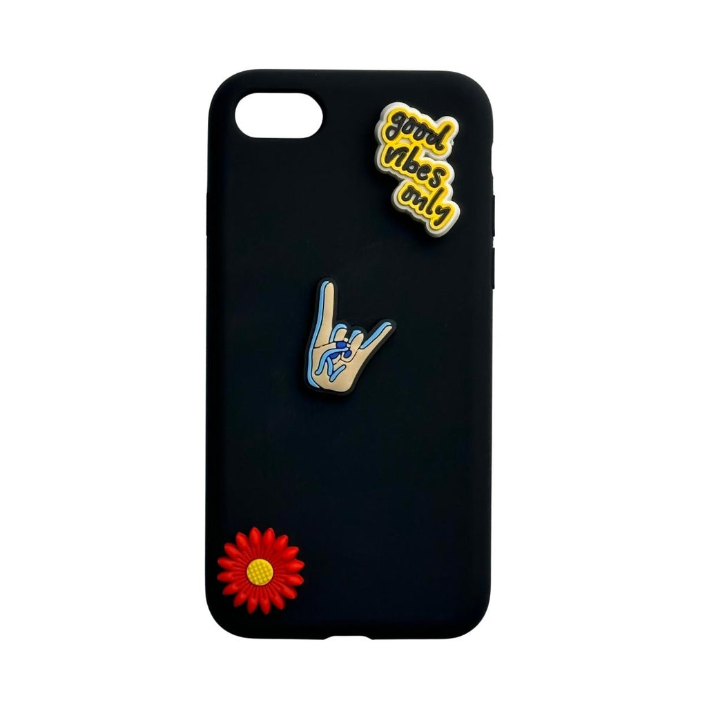Hang loose/Shaka sign&good vibes only&Red flower&-Charms for shoe decoration and phone case:3 pieces pack #14
