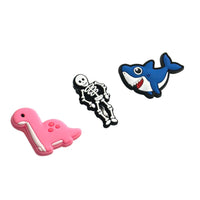 Pink dinosaur&White skeleton& Shark -Charms for shoe decoration and phone case:3 pieces pack #22