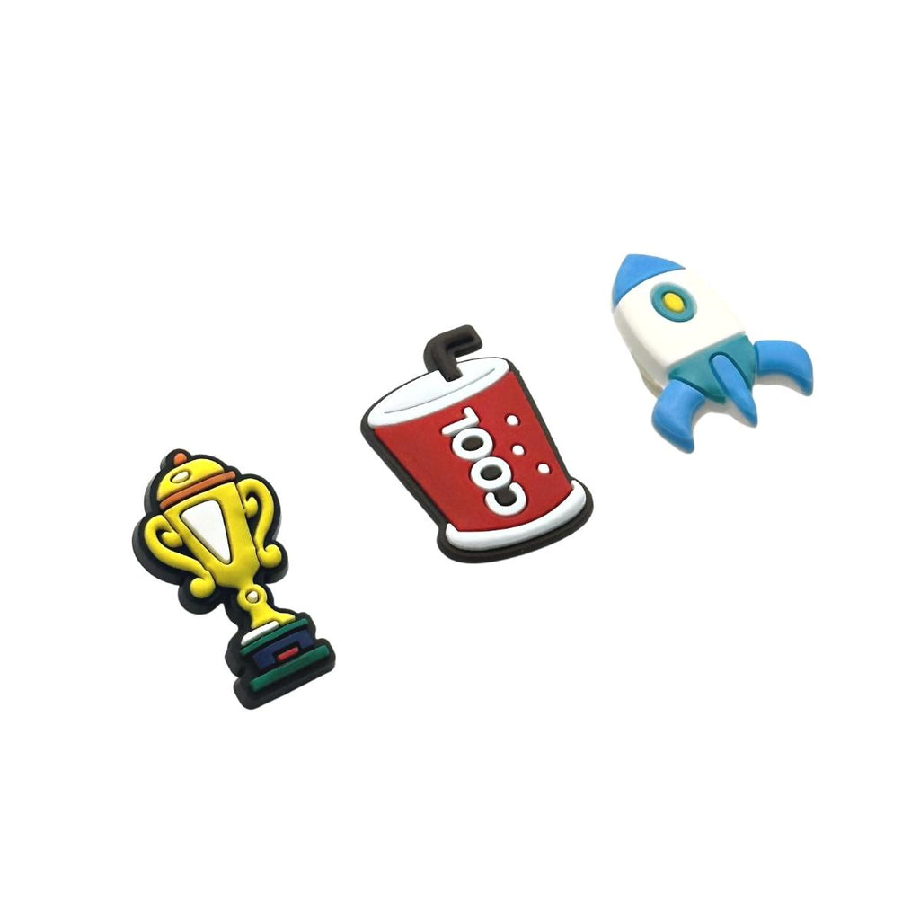 Trophy&Cool drink& Rocket-Charms for shoe decoration and phone case:3 pieces pack #24
