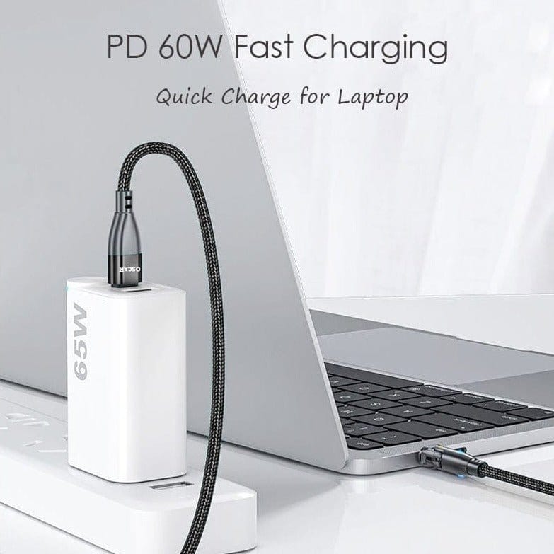 Oscar 180° Rotating 60W Fast Charge USB-C to USB-C Cable (1M / 2M) [Online Exclusive]